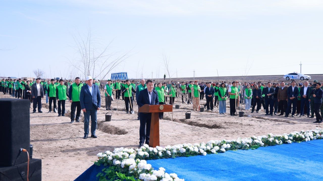 Бүгин Өзбекстан Республикасы Президенти Шавкат Мирзиёев тәрепинен Республика көлеминде "Жасыл мәкан" улыўмамиллий жойбарына старт берилди