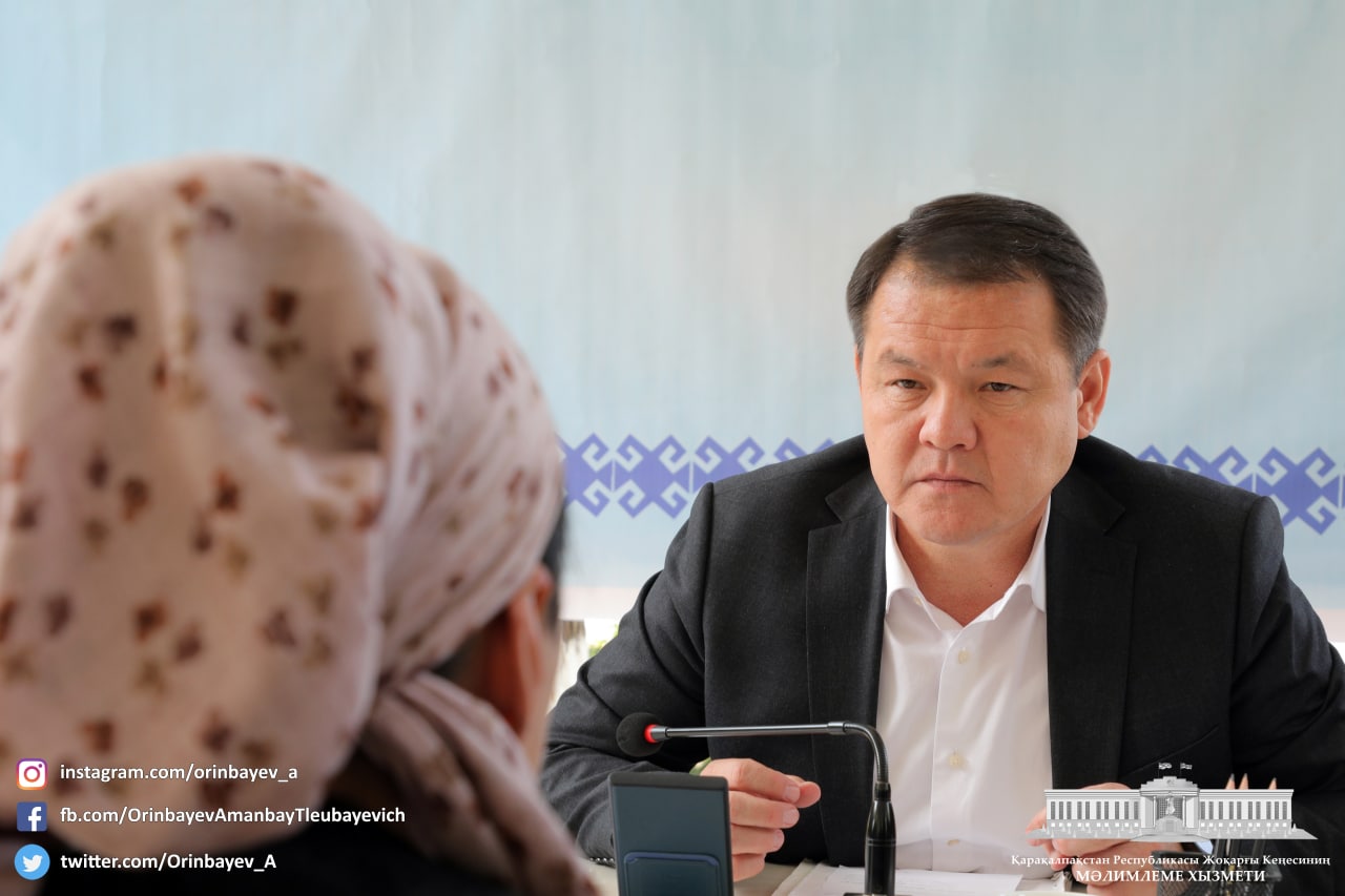 Qaraqalpaqstan Respublikası Joqarǵı Keńesiniń Baslıǵı Amanbay Orınbaevtıń jeke qabıllawı bolıp ótti