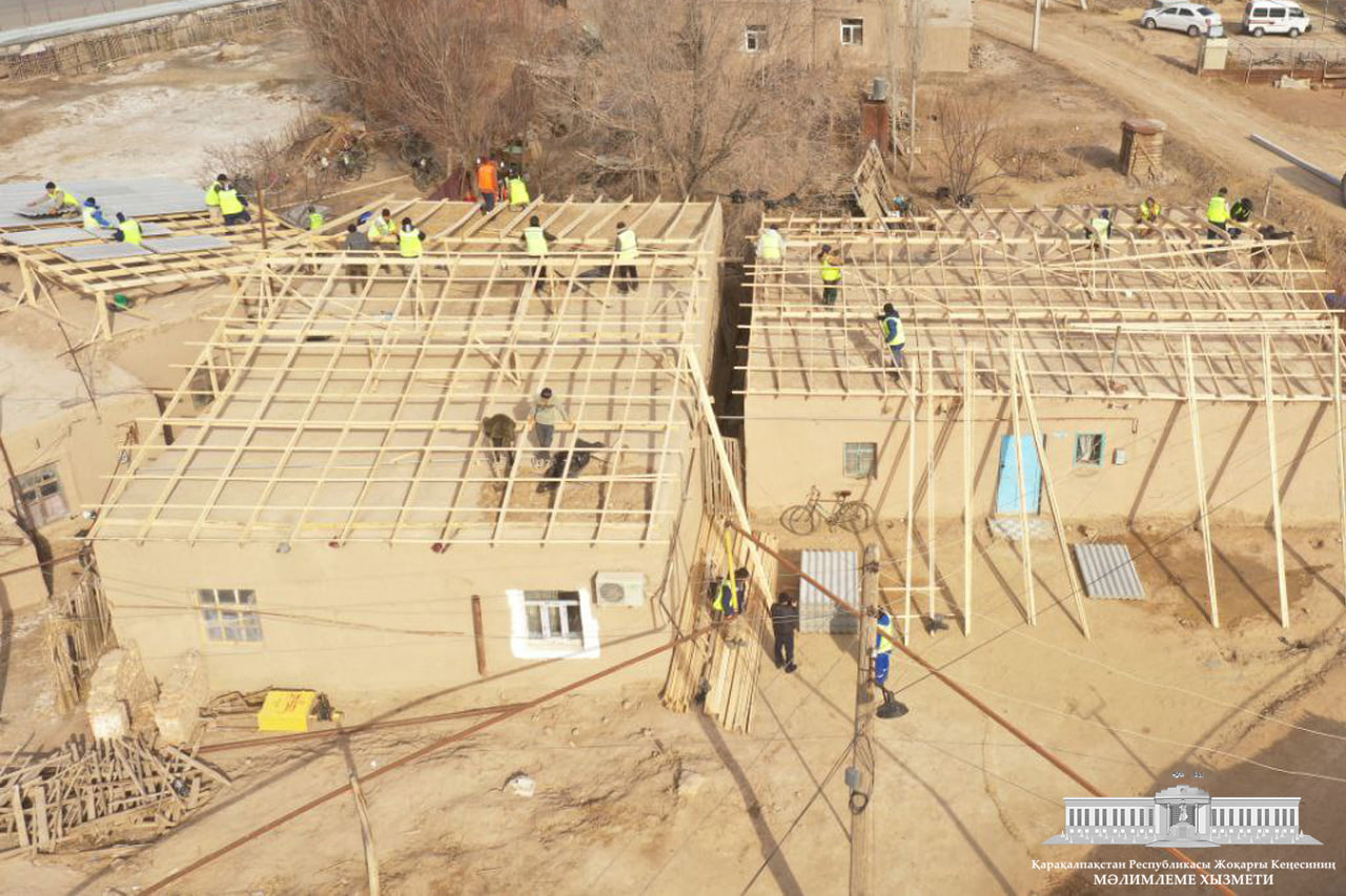 Taqıyatas rayonında qurılıs-ońlaw xám abadanlastırıw jumısları dawam ettirilip atır