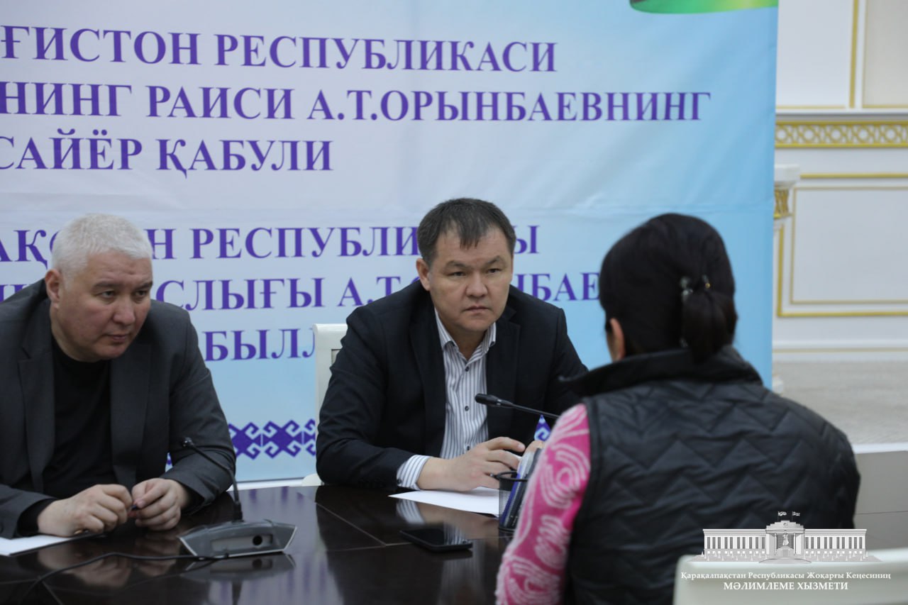 Respublikamızdıń Qubla rayonları ushın Joqarǵı Keńes Baslıǵınıń jeke qabıllawı bolıp ótti