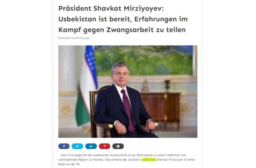 Nemis baspası Ózbekstan Prezidentiniń baslamalarına itibar qarattı