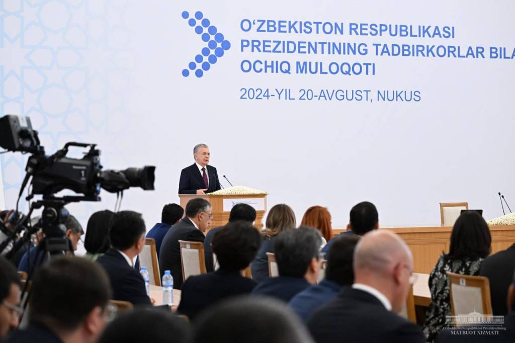 Өзбекстан Республикасы Президенти Шавкат Мирзиёевтиң мәмлекетимиз исбилерменлери менен ашық сөйлесиў түринде өткерилген ушырасыўдағы шығып сөйлеген сөзи