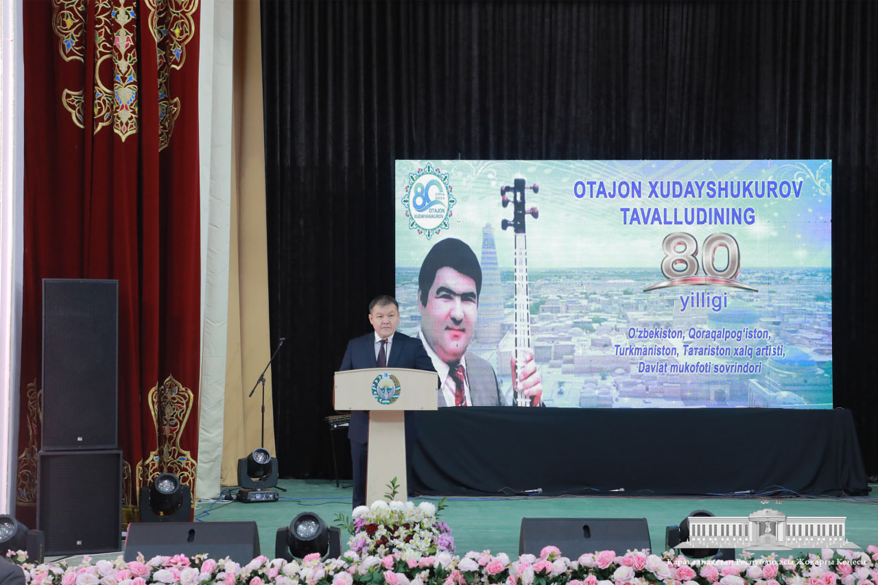 Otajon Xudayshukurovtıń 80 jıllıq yubileyine arnalǵan saltanatlı ilaj ótkerildi